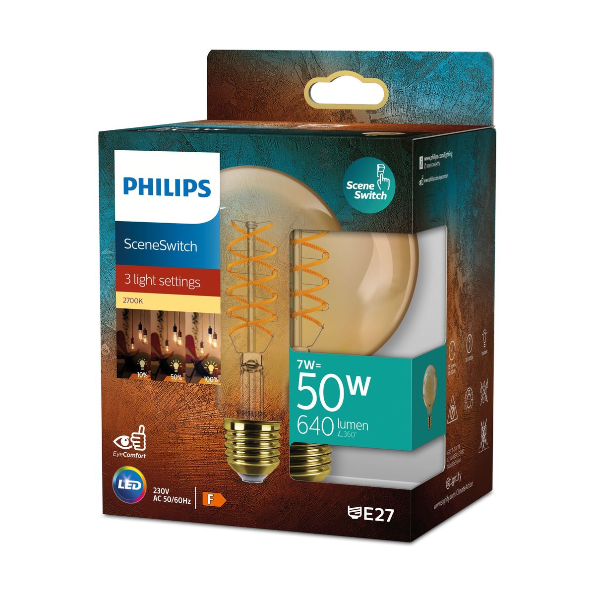 Philips - LED SSW 50W G95 E27 AMBER SP