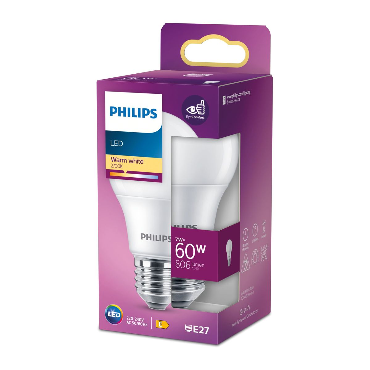 Philips - LED 60W A60 E27 WW FR ND 1SRT4