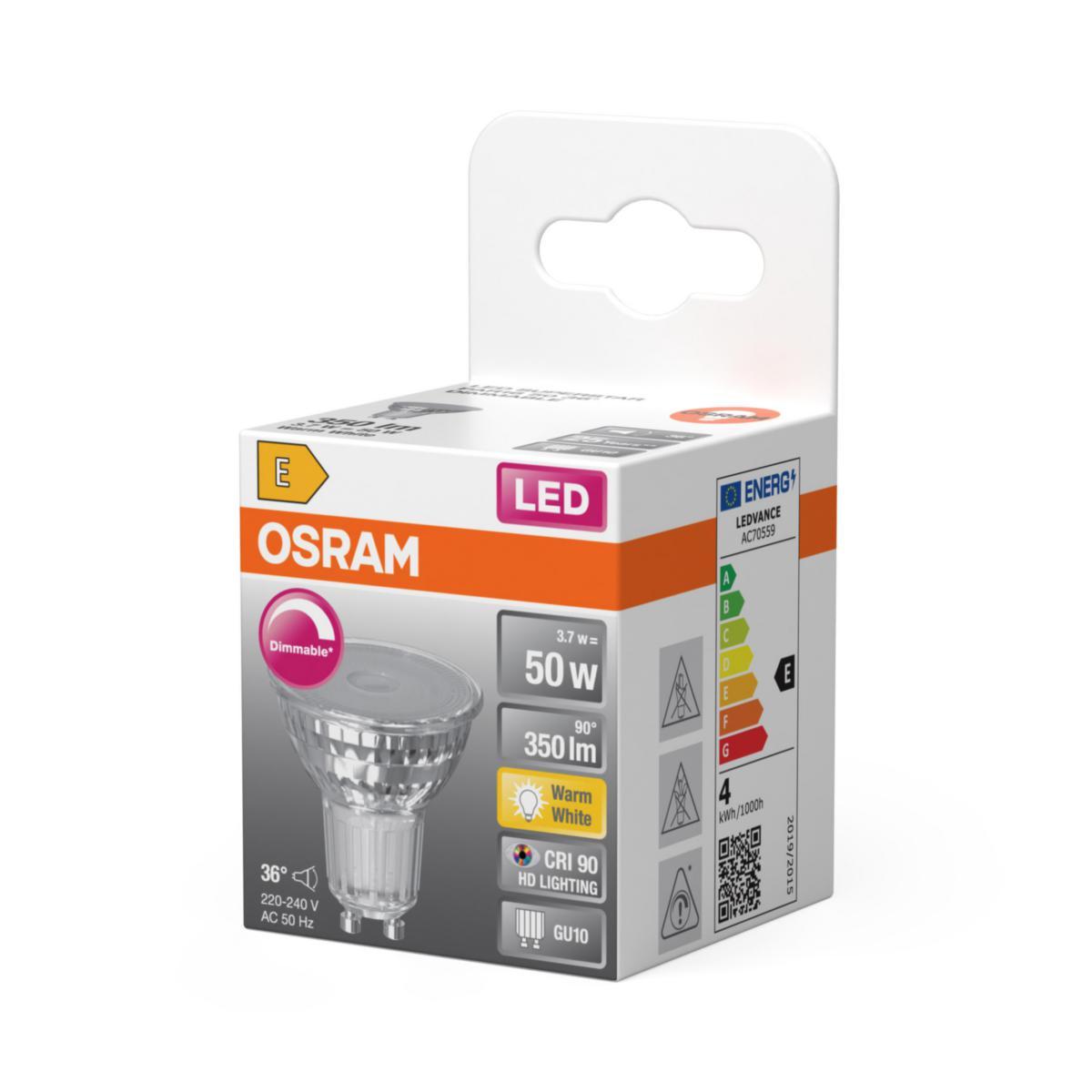 OSRAM LÁMPARA LED SUPERSTAR DIM 36° PAR16 350LM 3.7W 927 GU10