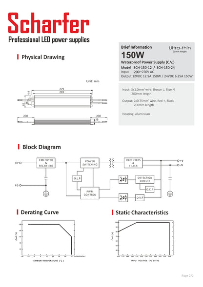 Transformador de 230 V CA a 12 V CC 150 W