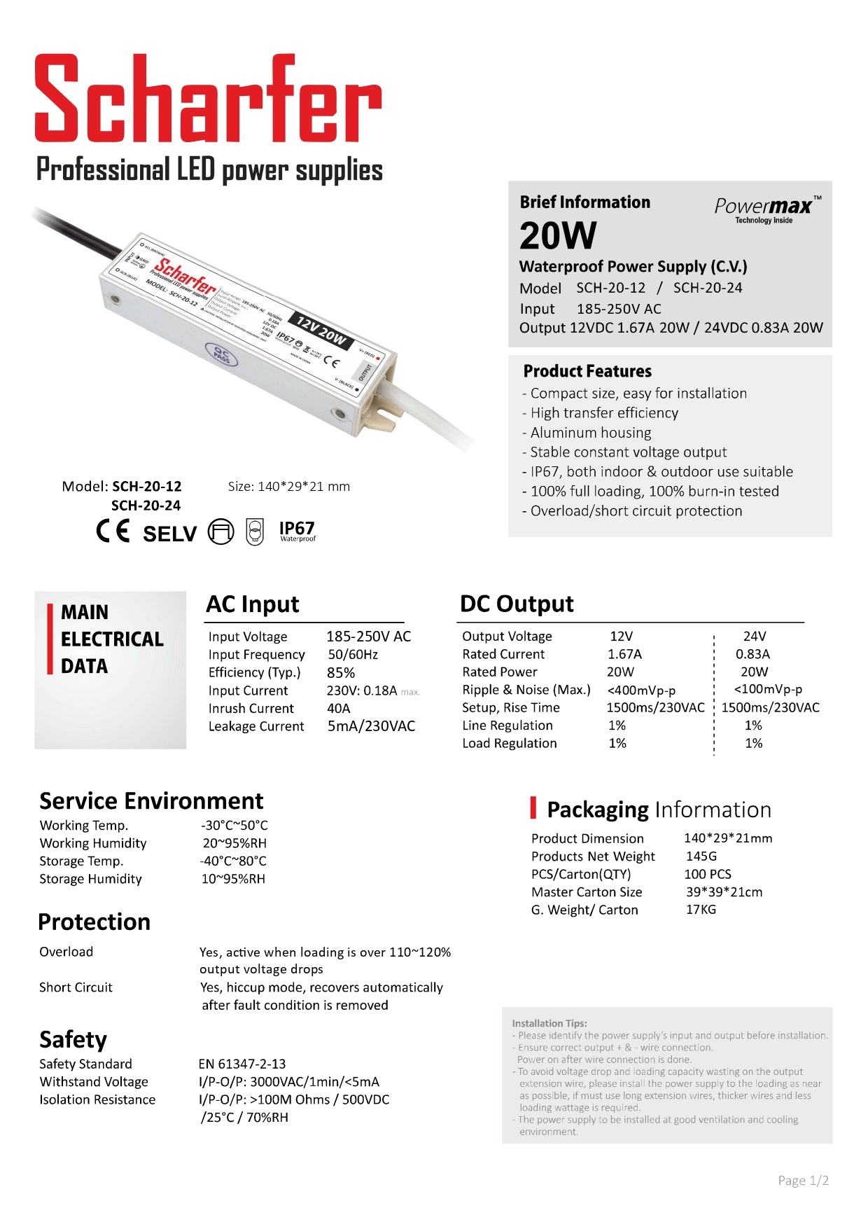 Transformador 230V CA a 24V CC 20W