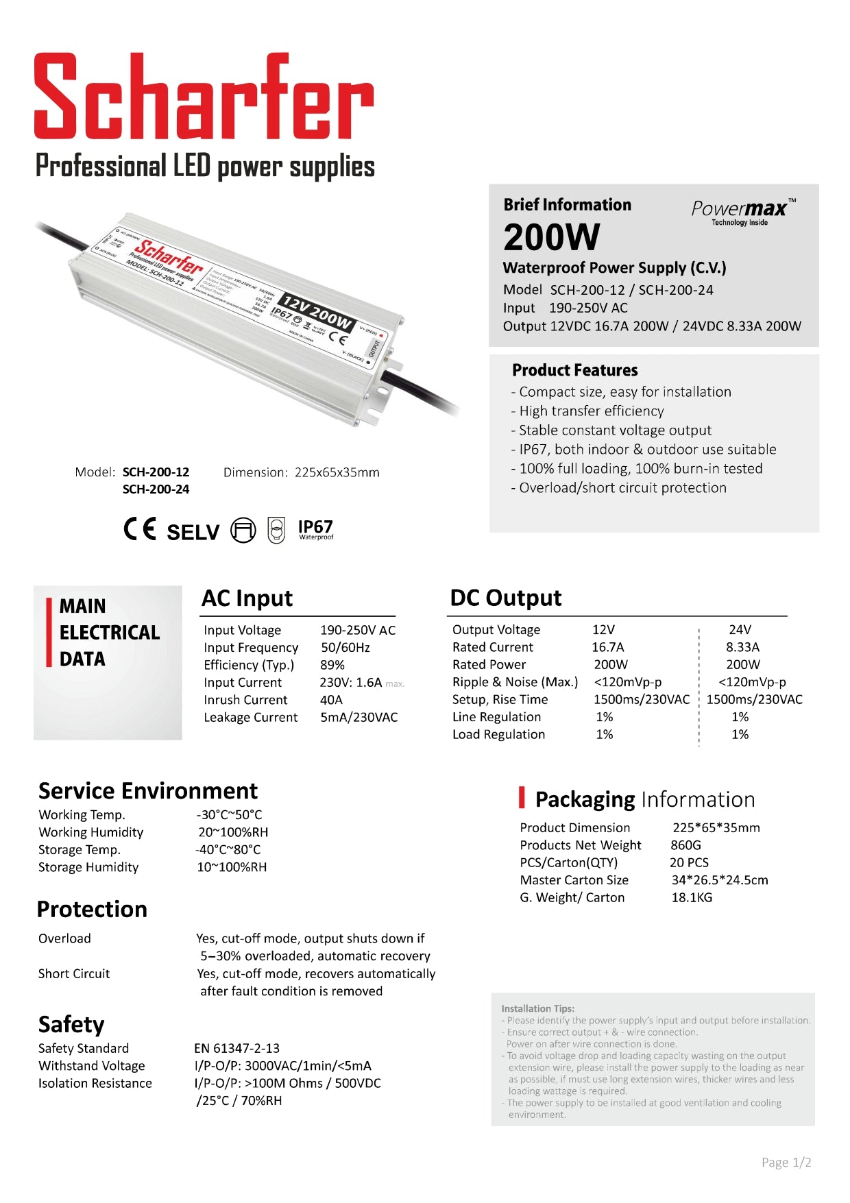 Transformador 230V CA a 12V CC 200W