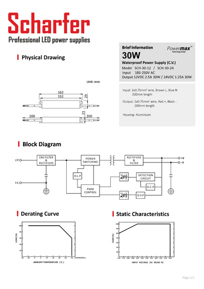 Transformador de 230 V CA a 24 V CC 30 W