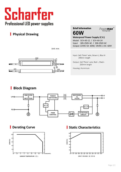 Transformador de 230 V CA a 12 V CC 60 W