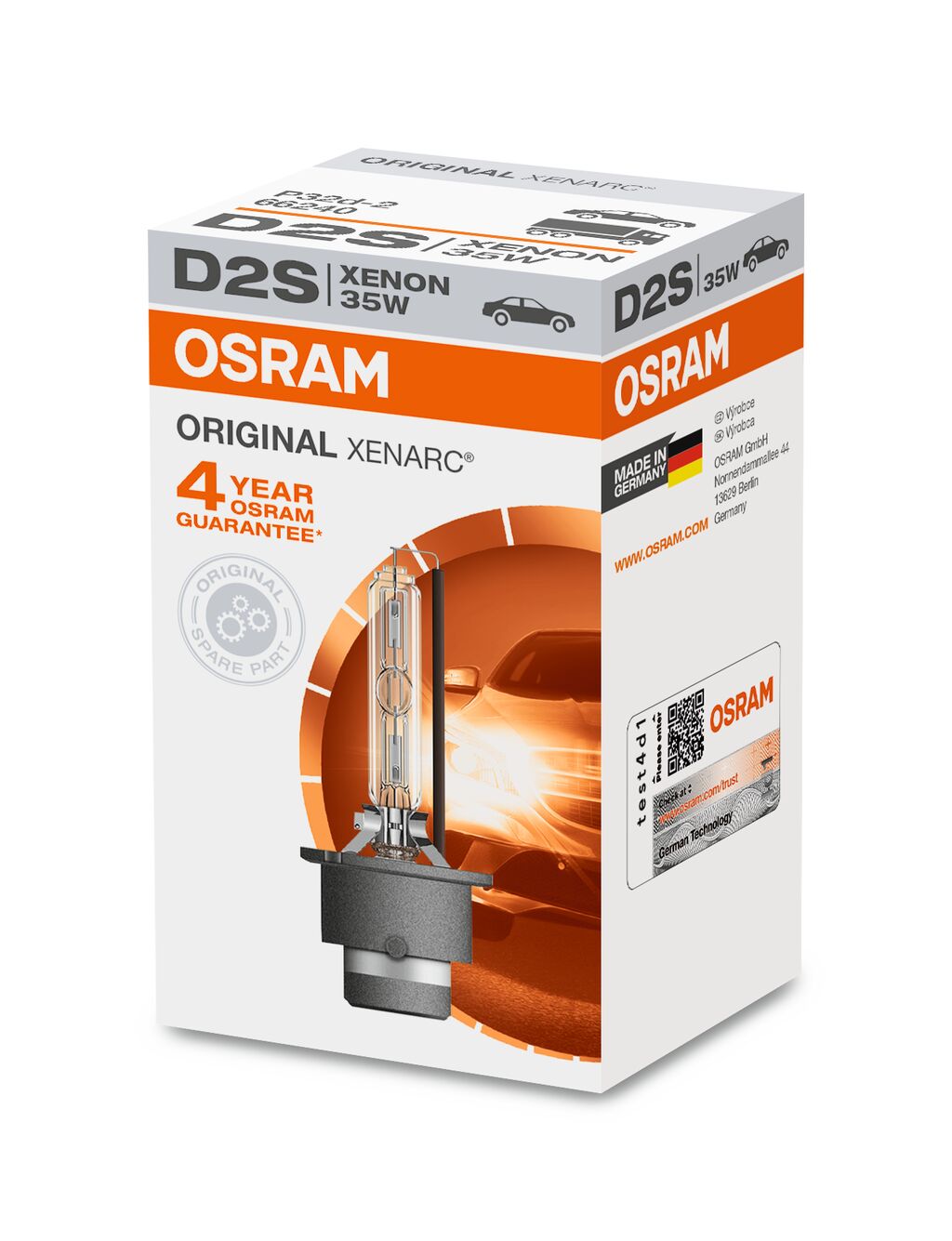 OSRAM XENARC ORIGINAL - Bombilla para faros HID D2S - Caja plegable - Paquete de 1