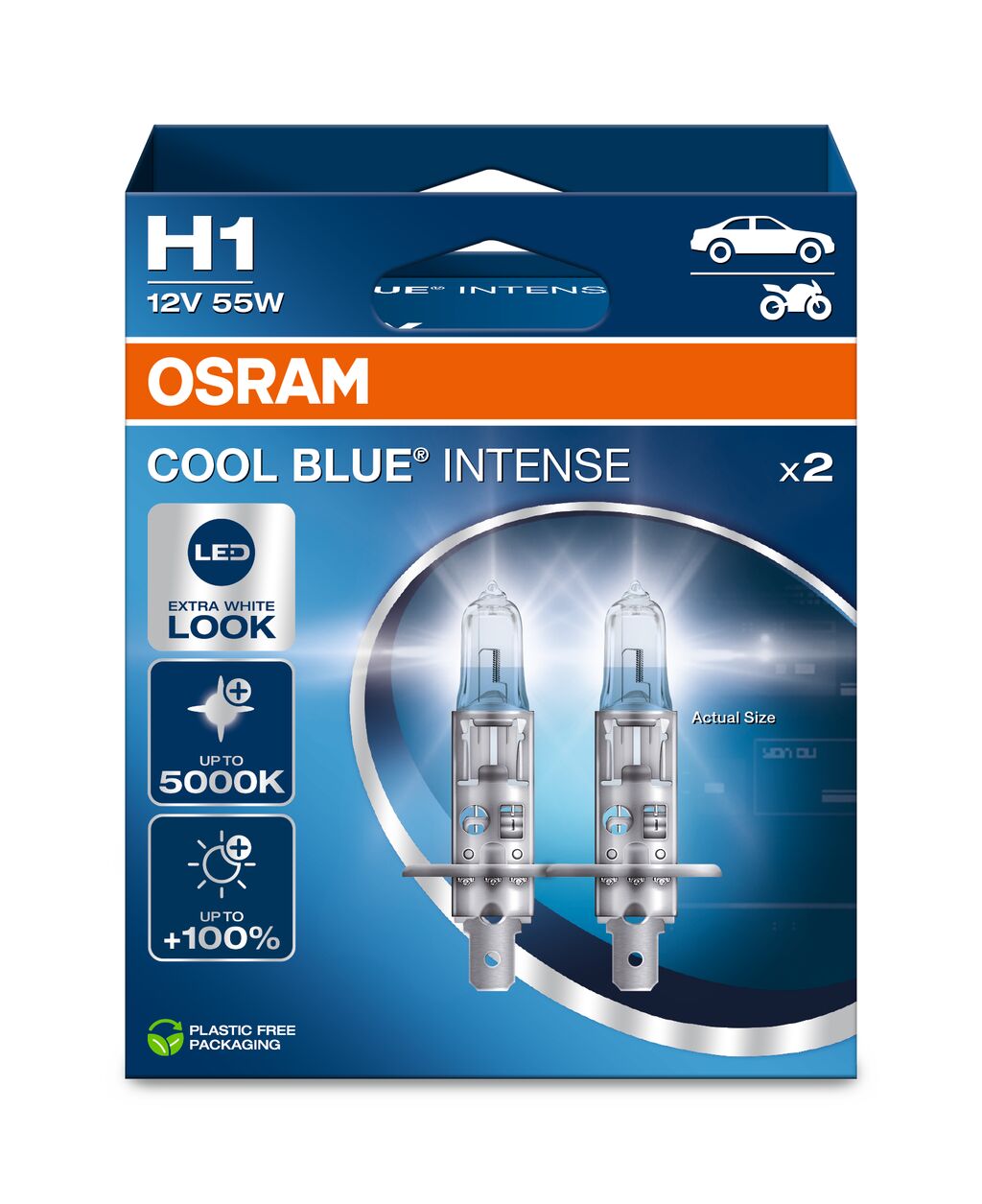 OSRAM - Bombilla para faros halógenos H1 - Caja Duo - PACK DE 2