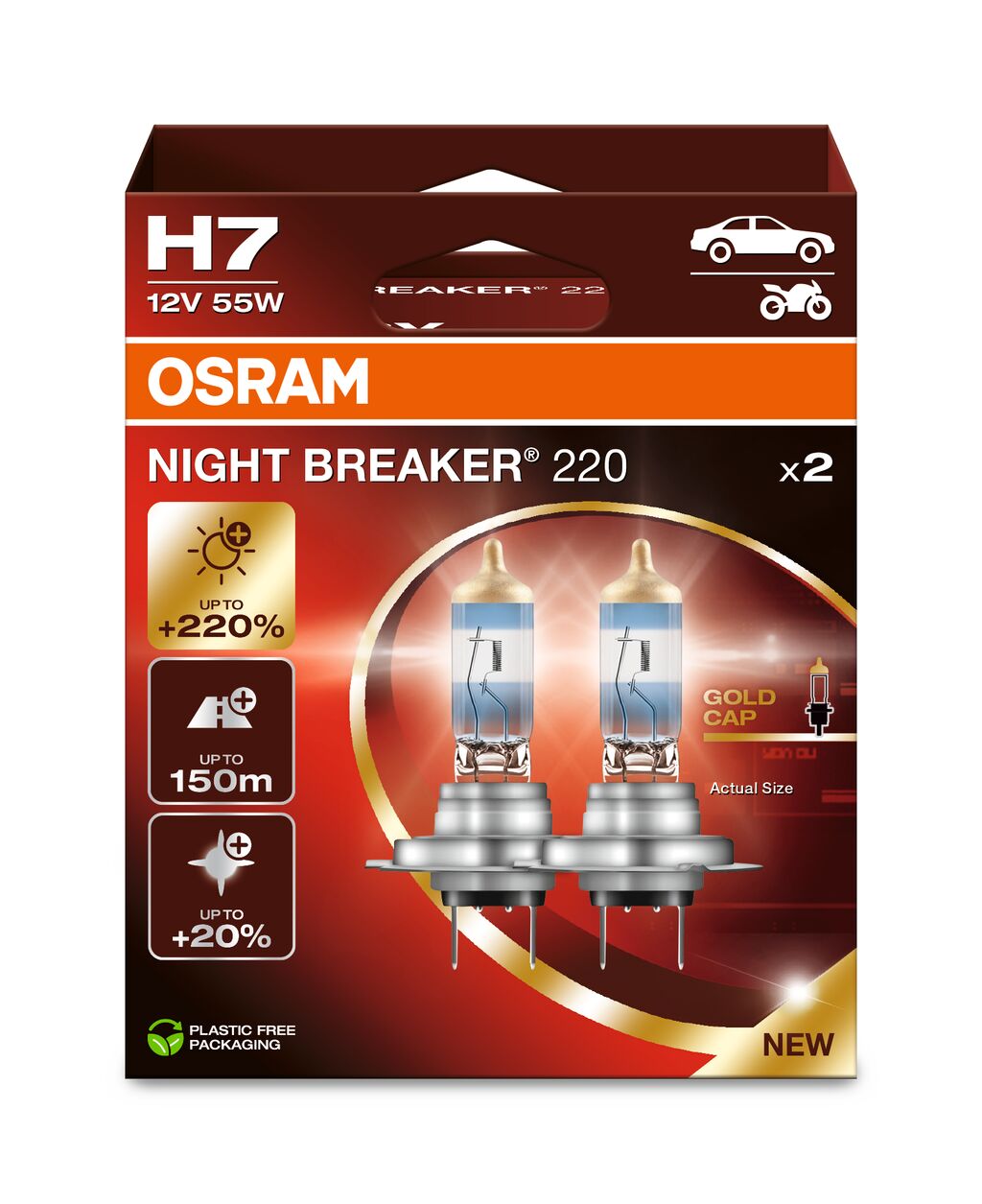 OSRAM NIGHT BREAKER 220 - H7 - paquete de 2