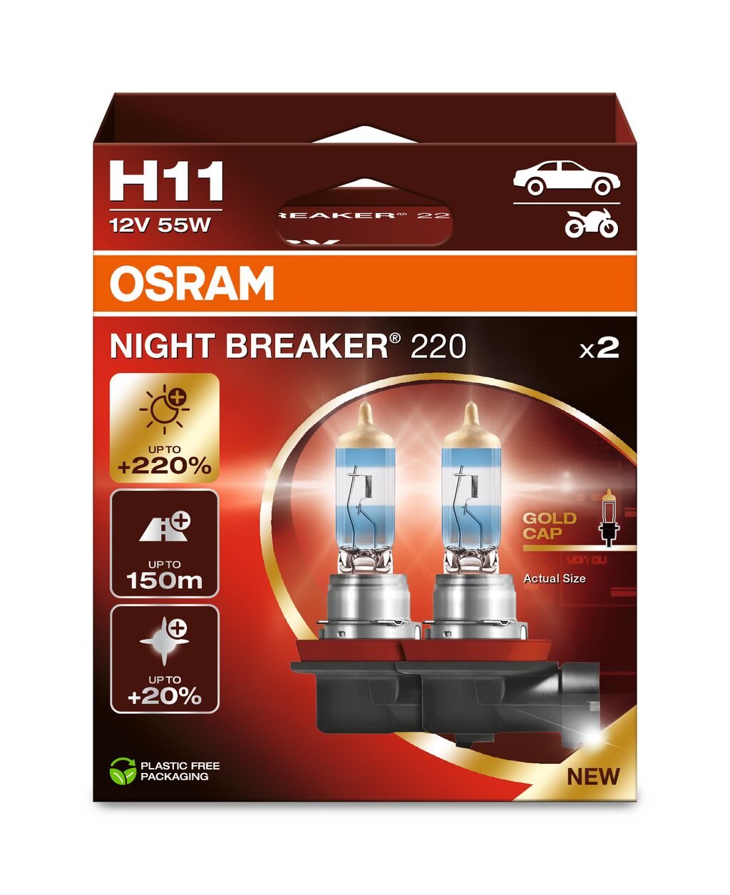OSRAM NOCHE BREAKER 220 - H11 - paquete de 2