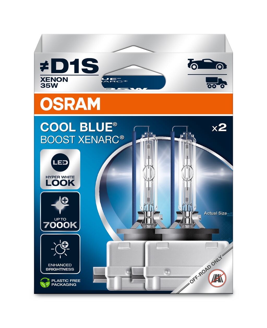 OSRAM XENARC COOL BLUE BOOST - Bombilla para faro HID todoterreno D1S