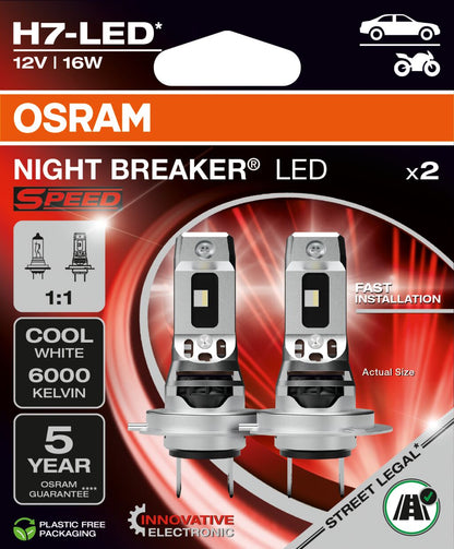 Velocidad de LED de interruptor de interruptores Osram H7 - 2 -paquete