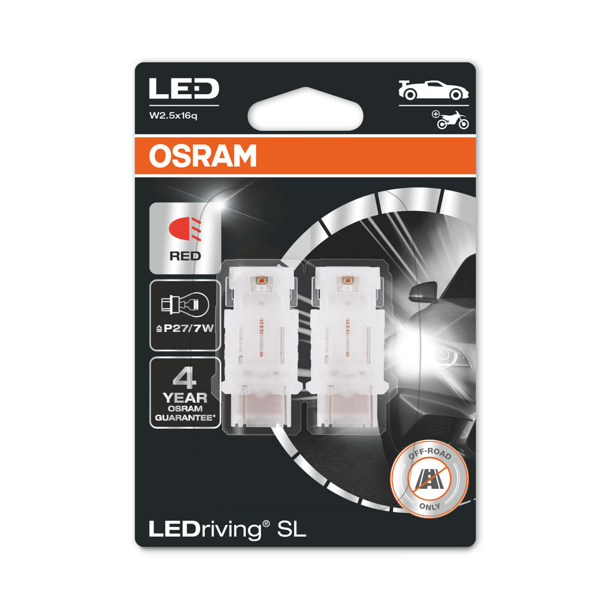 OSRAM LEDriving SL - Off-road P27-7W - rojo