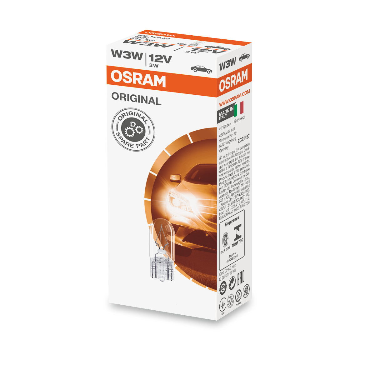 OSRAM ORIGINAL - BASE WEDGE - 3W - 12V - W2.1x9.5d - Lámpara de luz extra