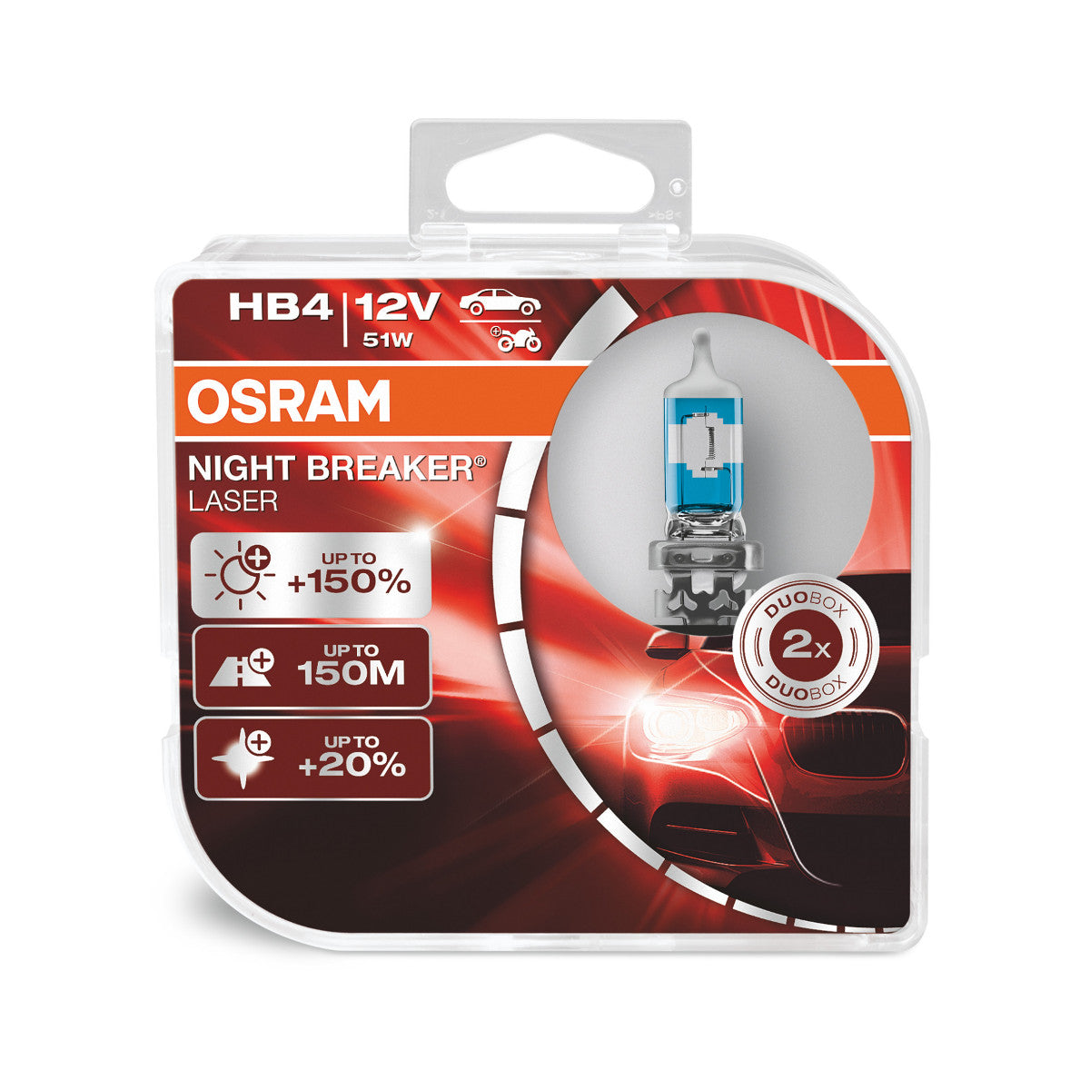 OSRAM NIGHT BREAKER® LASER HB4 Caja Dúo