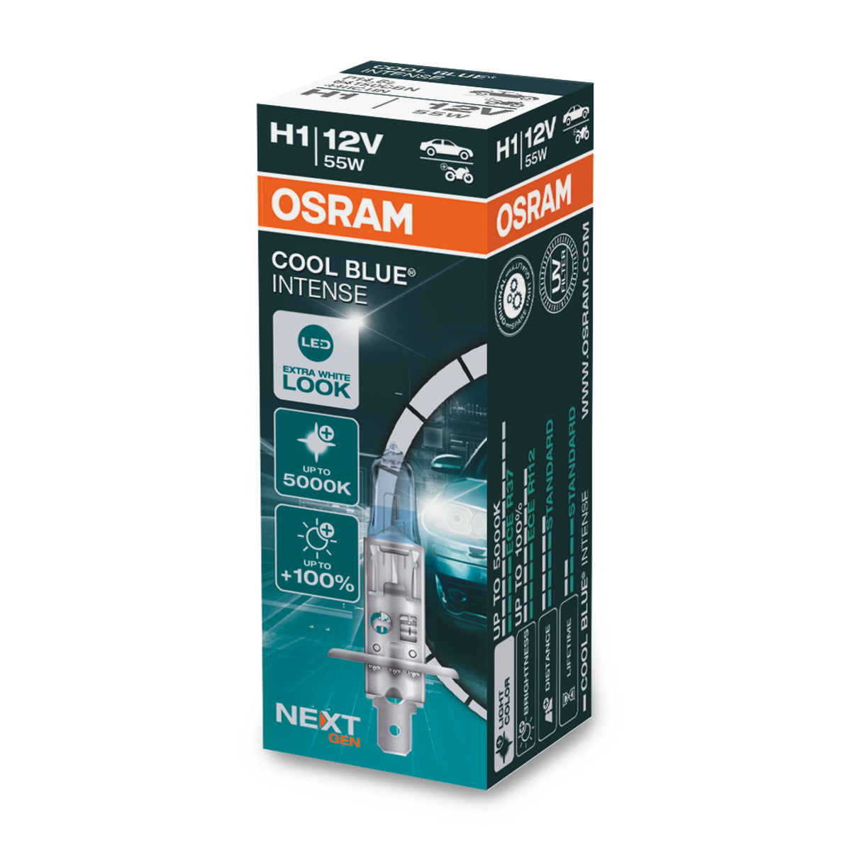 OSRAM - Bombilla para faros halógenos H1 - Caja plegable - 1-PACK