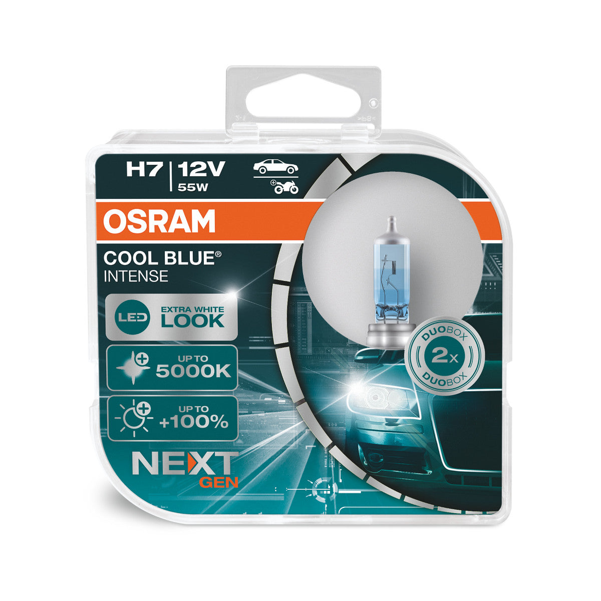 OSRAM - Proyector halógeno H7 - Caja doble - 2 PAQUETES