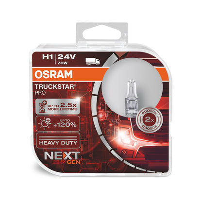 OSRAM TRUCKSTAR PRO - Foco halógeno H1 - 2 PAQUETES