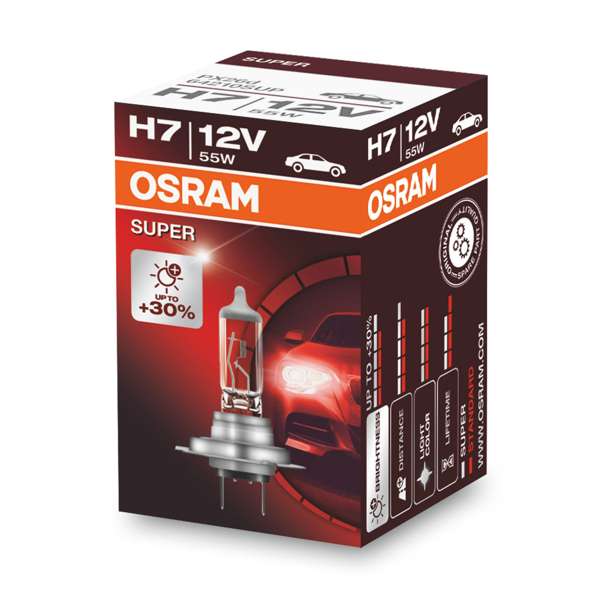 OSRAM SUPER - Bombilla halógena para faros delanteros H7