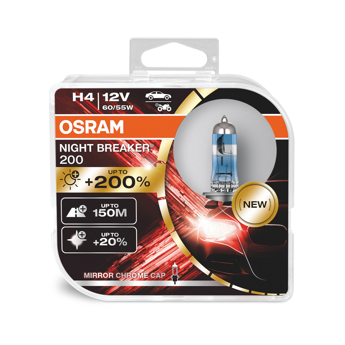 OSRAM NIGHT BREAKER 200 - H4 - paquete de 2