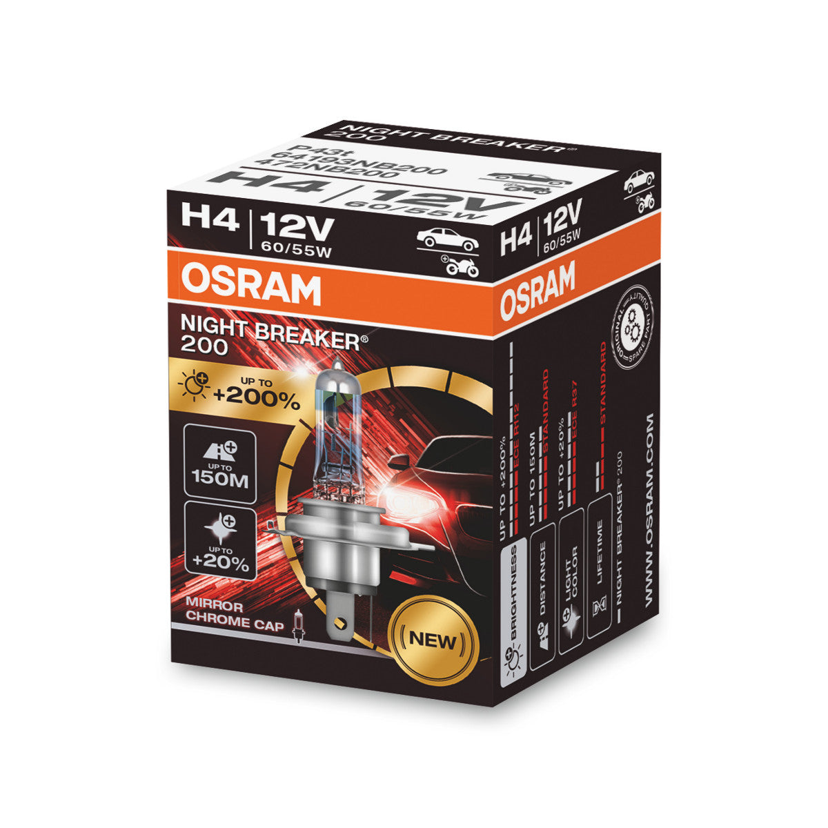 OSRAM NIGHT BREAKER 200 - H4 - 1 paquete