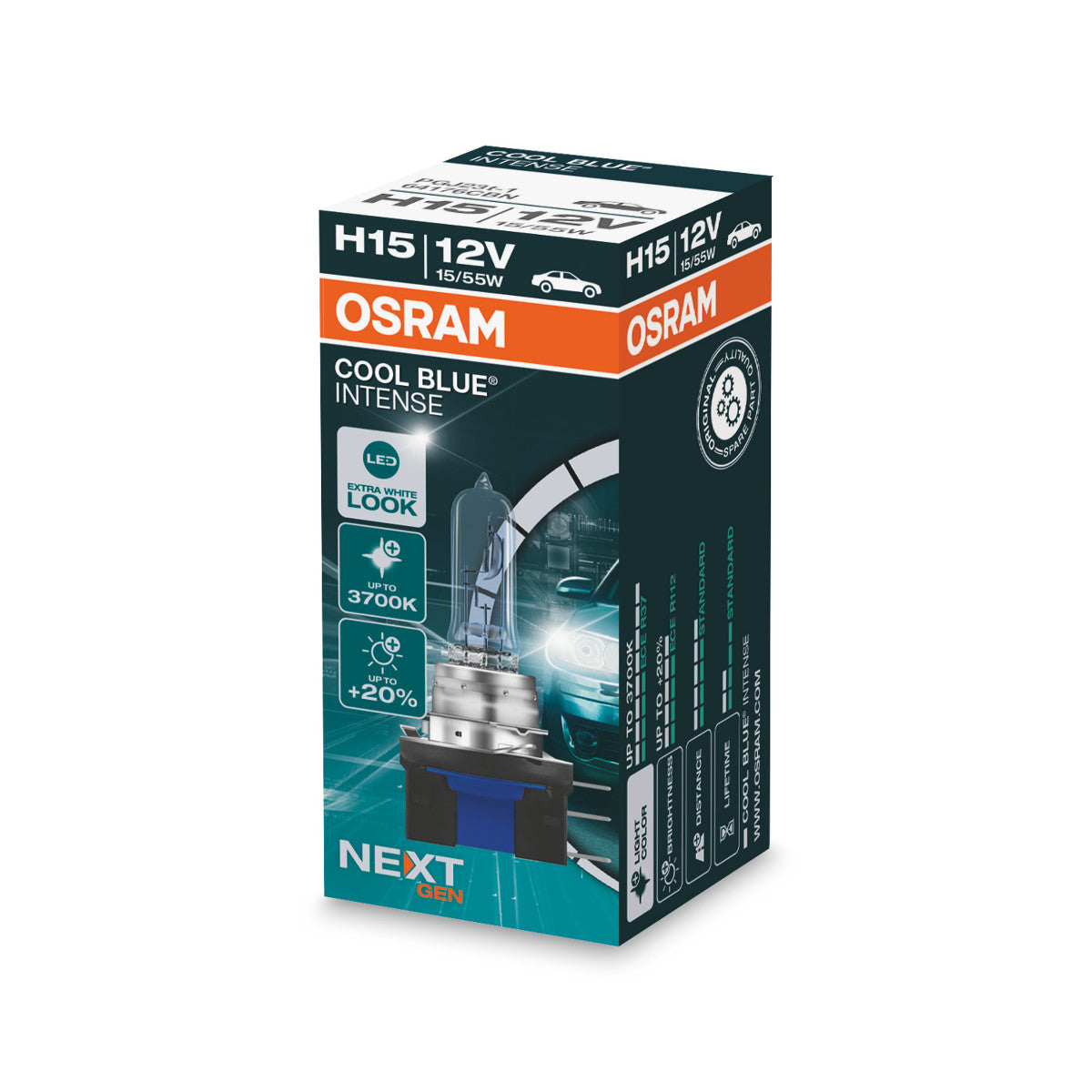 OSRAM - Bombilla halógena para faros delanteros H15 - Caja plegable - 1-PACK