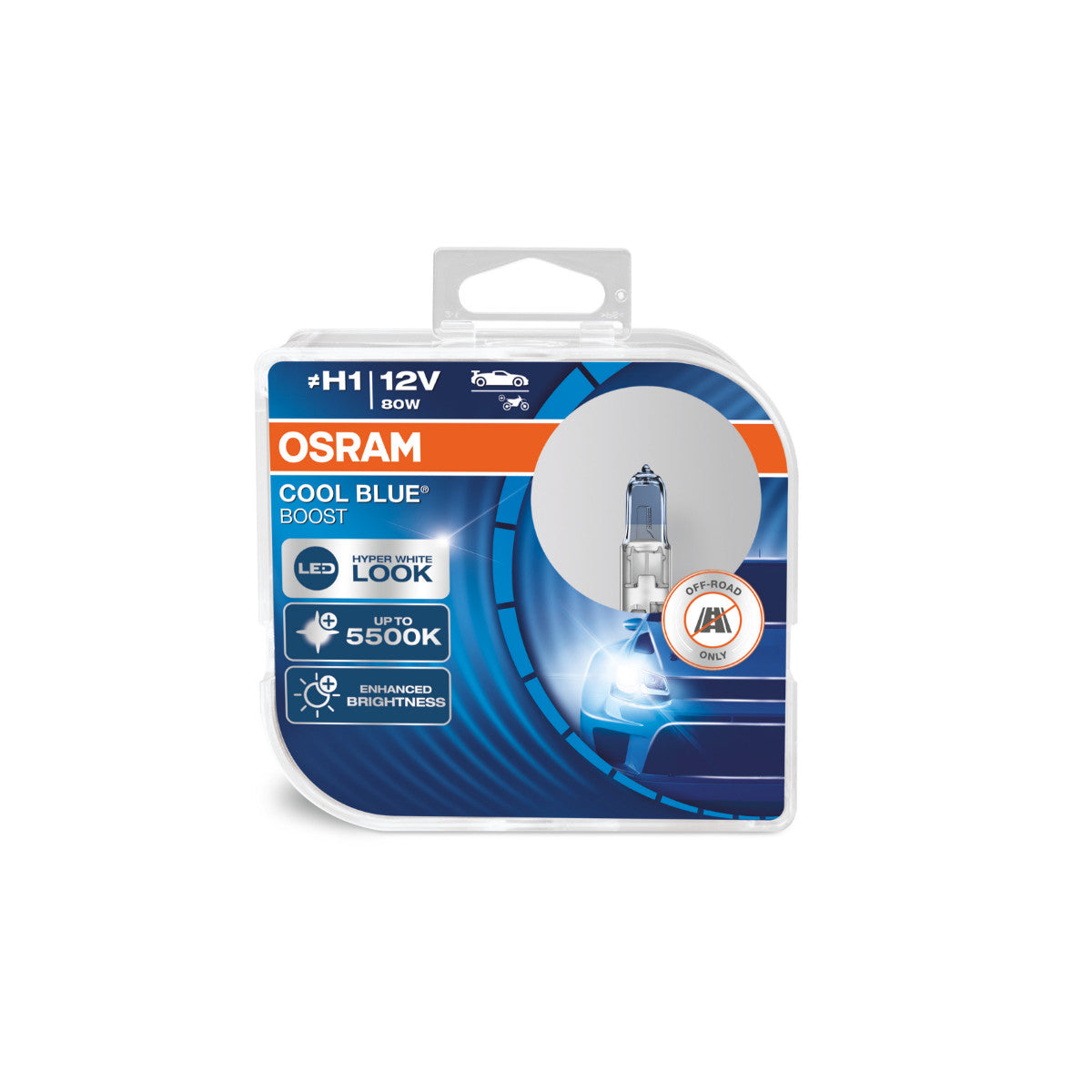 OSRAM COOL BLUE BOOST - Off-road H1 Halogen Headlamp - 2-PACK