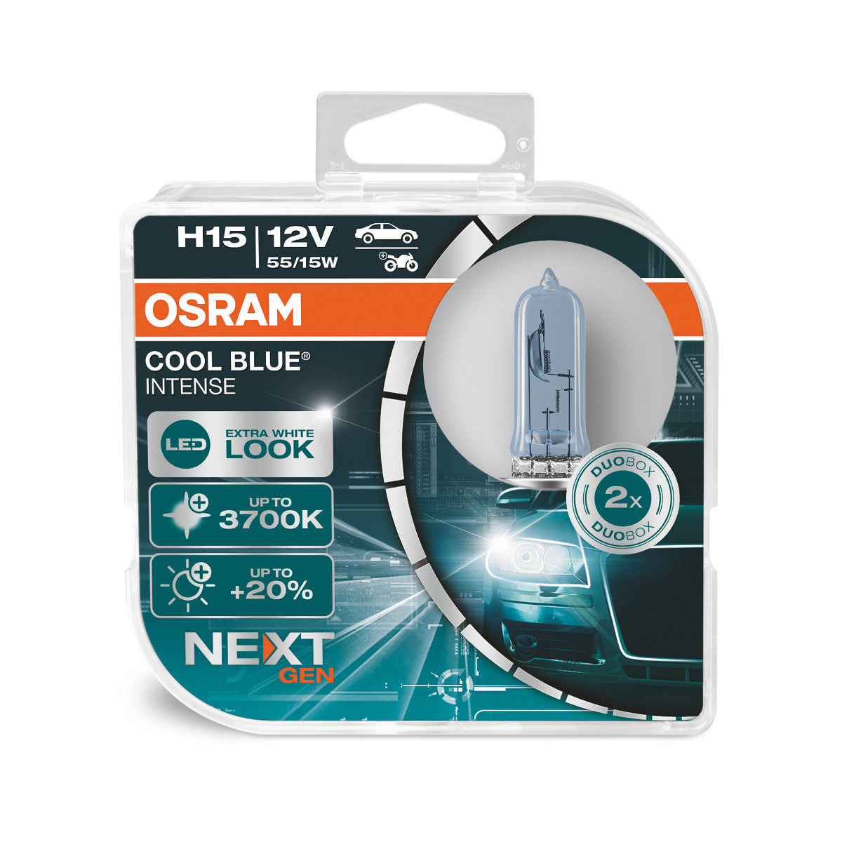 OSRAM - Proyector halógeno H15 - Caja doble - 2 PAQUETES