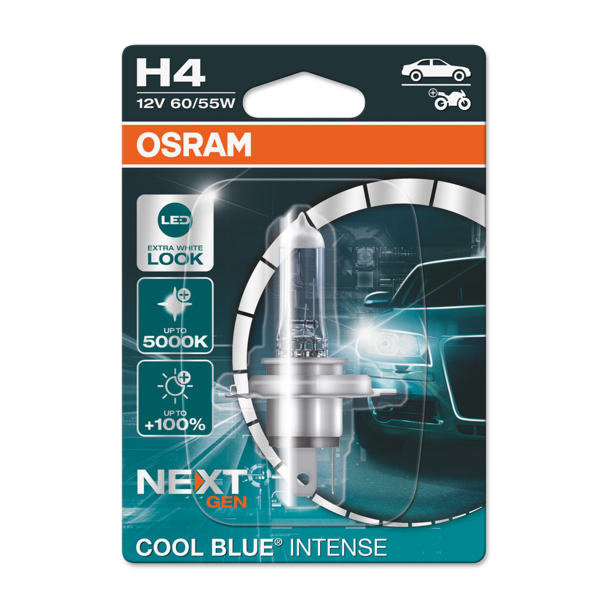 OSRAM - Foco halógeno H4 - Blister individual - 1 PAQUETE