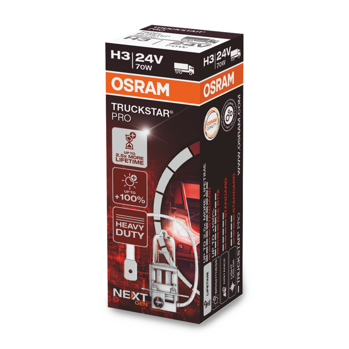 OSRAM TRUCKSTAR PRO - Foco halógeno H3 - 1 PAQUETE