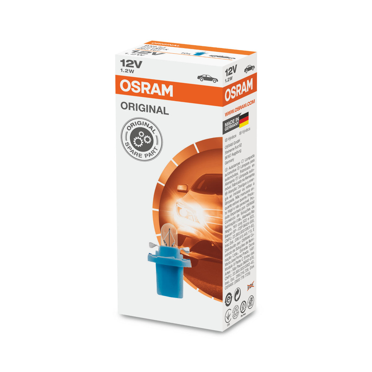 OSRAM ORIGINAL - BASE PLÁSTICA MF - 1 -2W - BX8.5d - Lámpara extra ligera