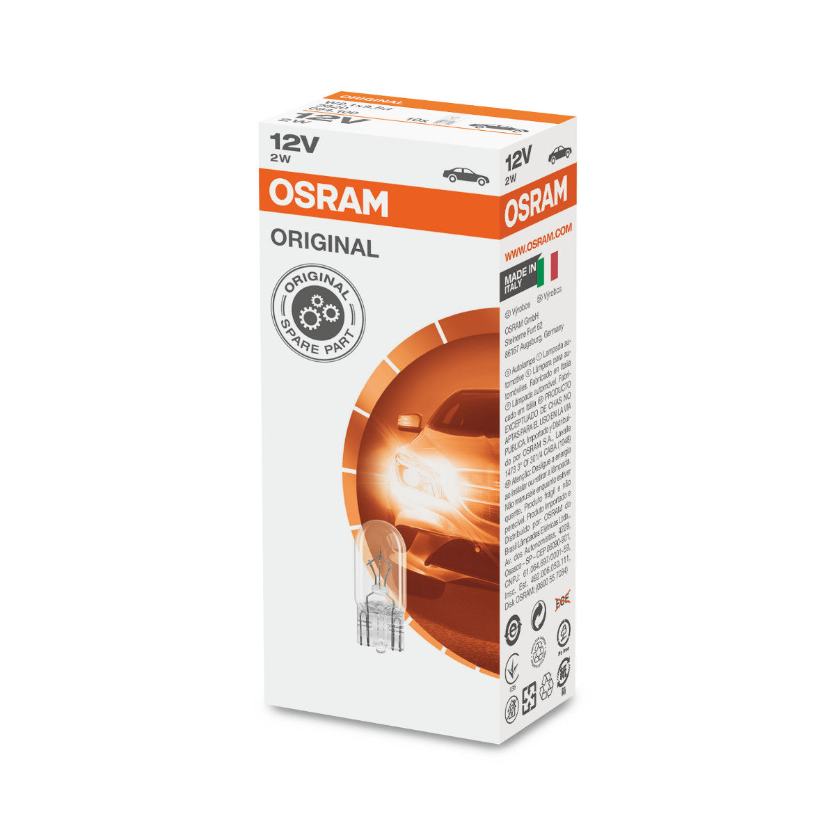 OSRAM ORIGINAL - BASE WEDGE - 2W - 12V - W2.1x9.5d - Lámpara de luz extra