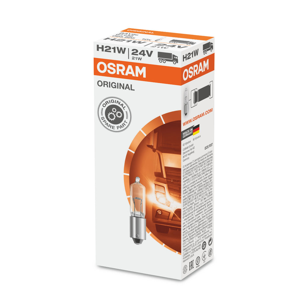 OSRAM ORIGINAL - BASE METÁLICA - H21W - Bombilla extra 24V