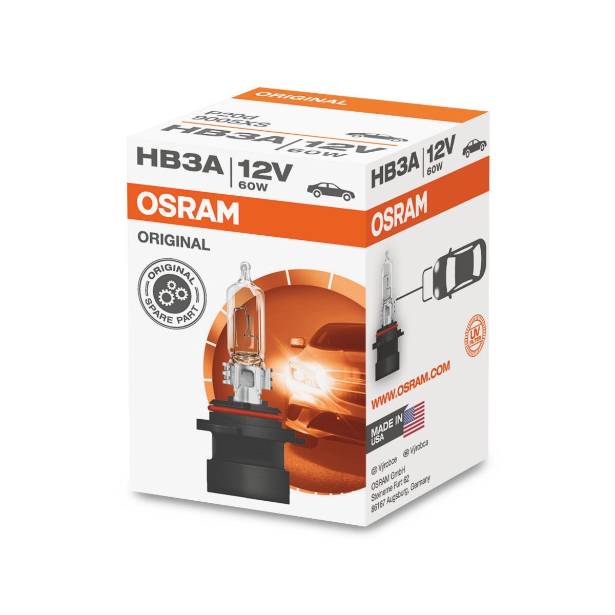 OSRAM ORIGINAL LINE - HB3A - 12 V - 60 W - Foco halógeno