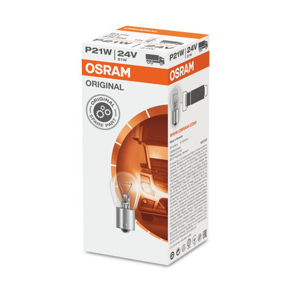 OSRAM ORIGINAL - BASE METALICA - P21W - 24V Bombilla extra