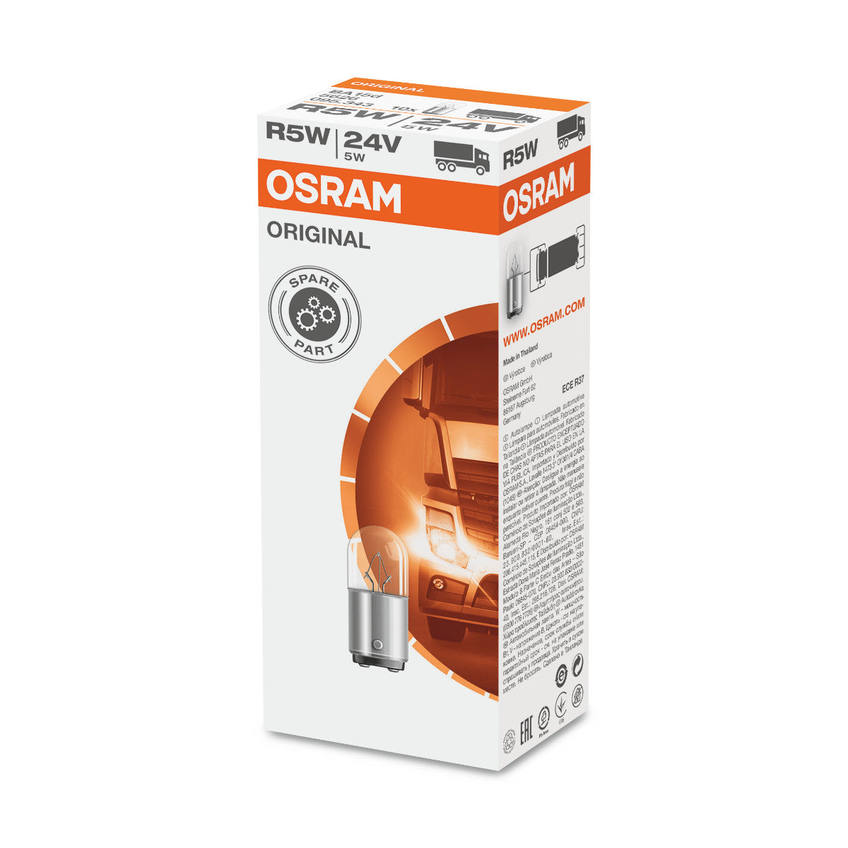 OSRAM ORIGINAL - BASE METÁLICA - R5W - 24V - BA15D