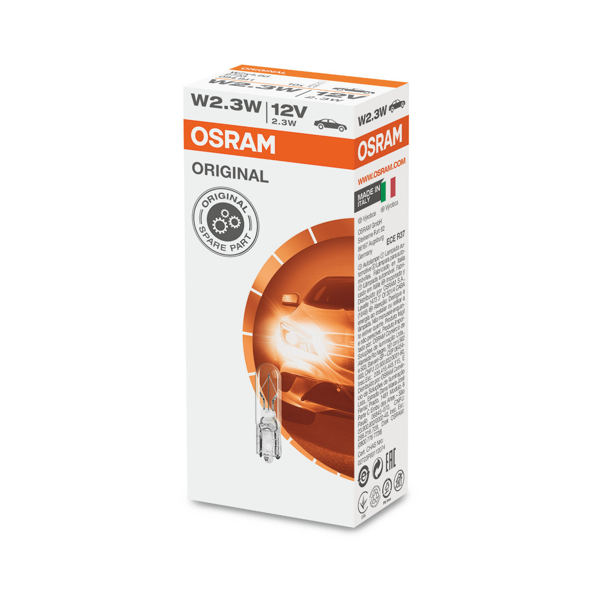 OSRAM ORIGINAL - WEDGE BASE - 2 -3W - 12V Extra Light Lamp