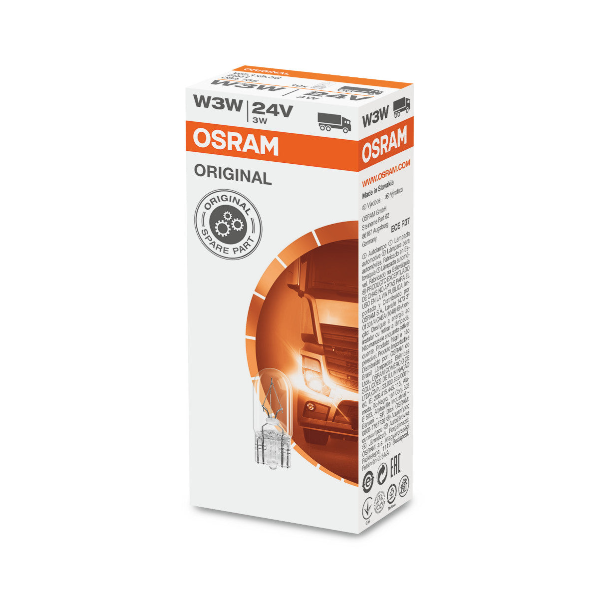 OSRAM ORIGINAL - BASE DE CUÑA - 3W - 24V - W2.  1x9.5d - Bombilla auxiliar