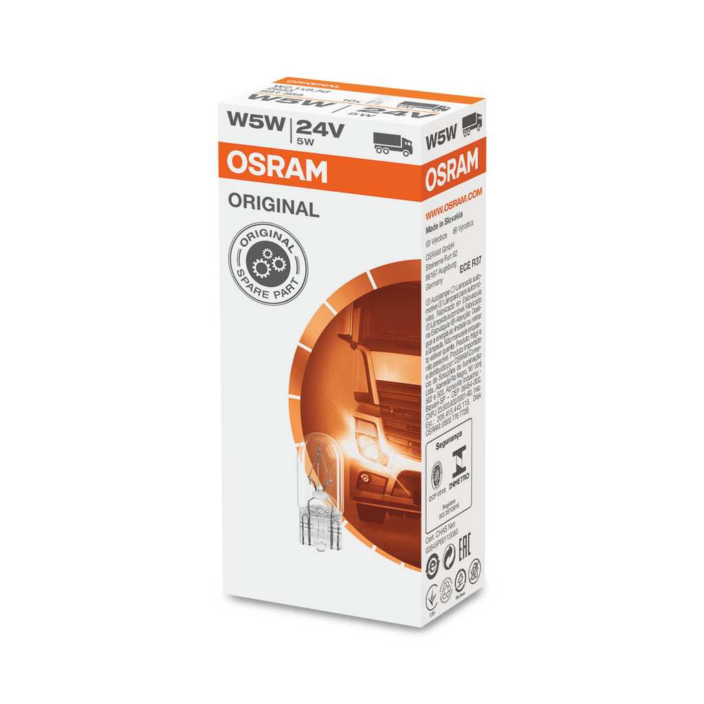 OSRAM ORIGINAL - BASE DE CUÑA - 5W - 12V - W2.  1x9.5d - Bombilla auxiliar