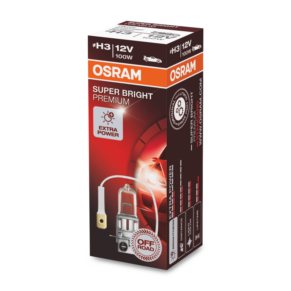 OSRAM SUPER BRIGHT PREMIUM - SUPER BRIGHT - Off-road H3 - Bombilla halógena para faros delanteros PK22s