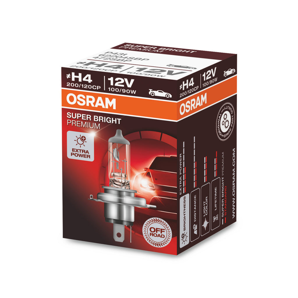 OSRAM SUPER BRIGHT PREMIUM - SUPER BRIGHT - Off-road H4 - Bombilla halógena para faros delanteros P43t