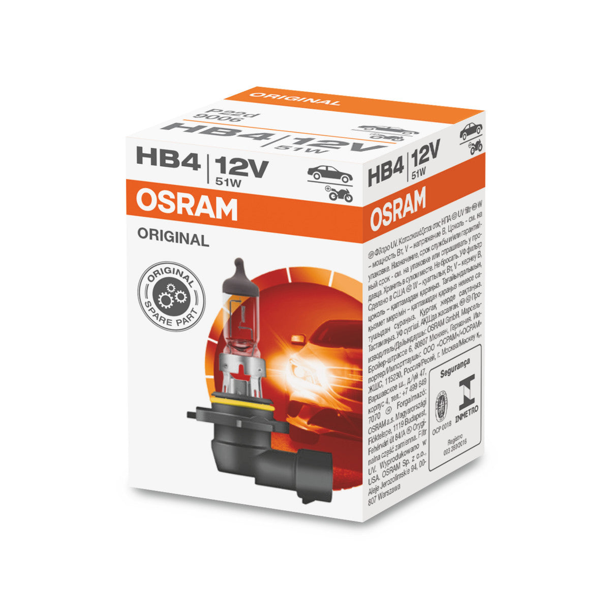 OSRAM ORIGINAL LINE - HB4 - 12 V - 51 W - Foco halógeno - Caja plegable