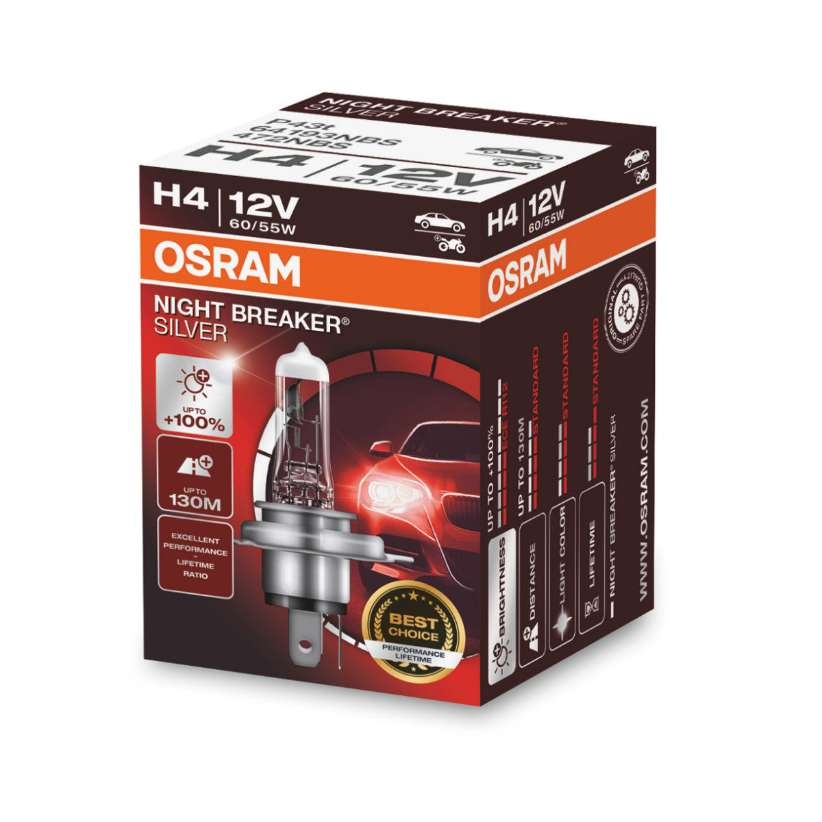 OSRAM NIGHT BREAKER® SILVER H4 Caja plegable