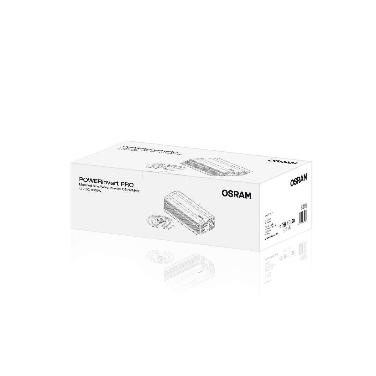 OSRAM Inversor de onda sinusoidal modificada 12V DC 1000W