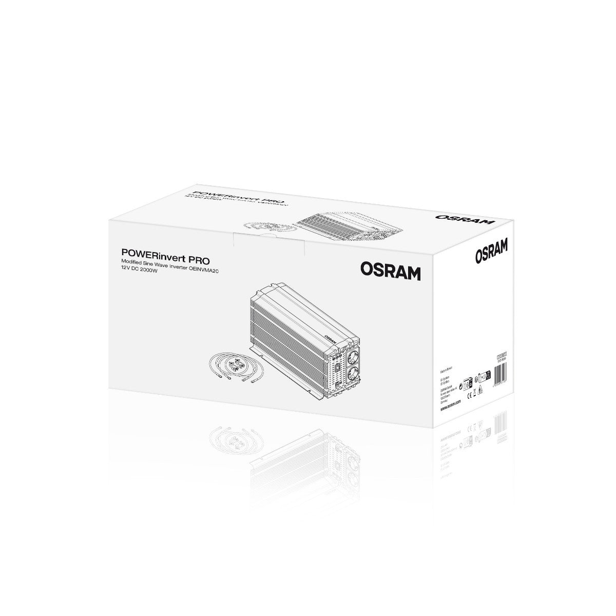 OSRAM Inversor de onda sinusoidal modificada 12V DC 2000W