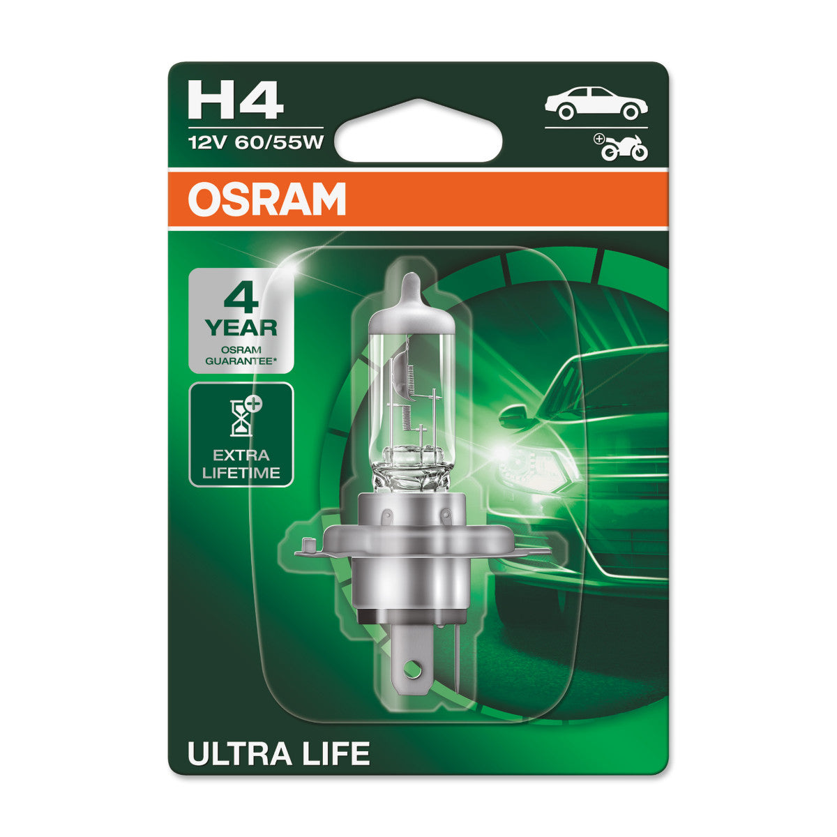 OSRAM ULTRA LIFE - Proyector halógeno H4 - Blister individual