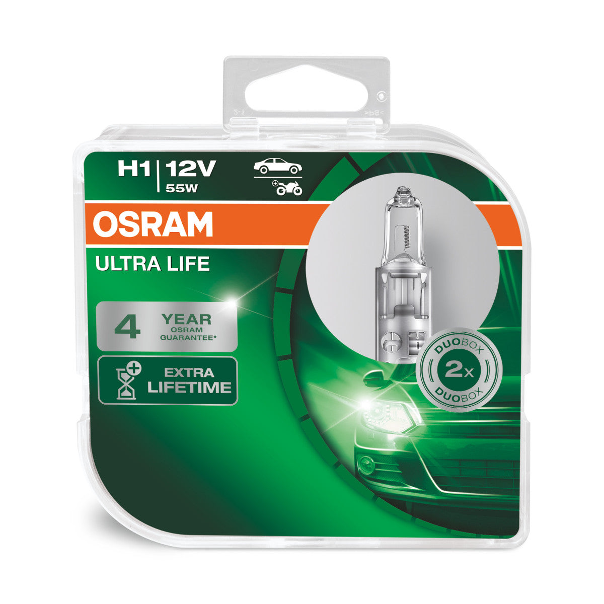 OSRAM ULTRA LIFE - Proyector halógeno H1 - Caja doble