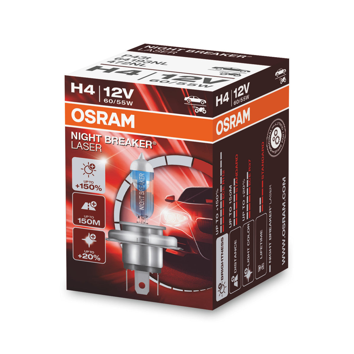 OSRAM NIGHT BREAKER® LASER H4 Caja plegable