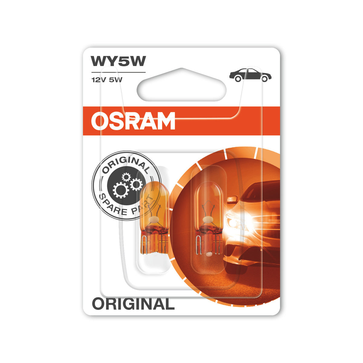 OSRAM ORIGINAL - WEDGE BASE - WY5W - 12V Extra Light Bulb - 2-PACK