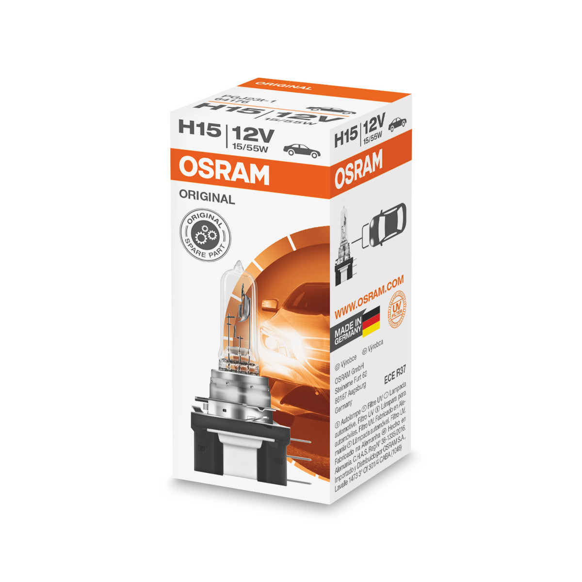 OSRAM ORIGINAL LINE - H15 - 12 V - 5515 W - Bombilla halógena para faros delanteros
