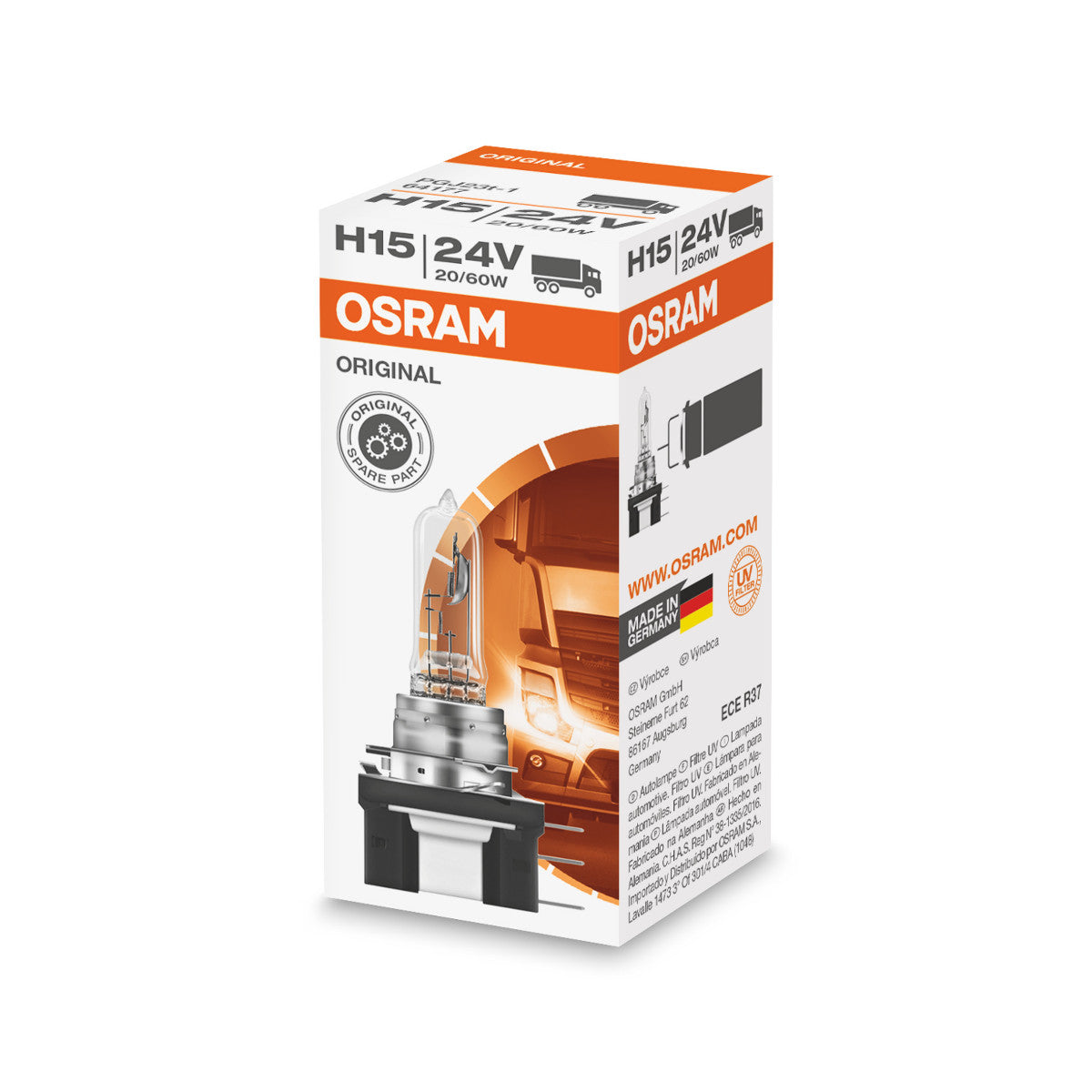 OSRAM ORIGINAL LINE - H15 - 24 V - 6020 W - Bombilla halógena para faros delanteros
