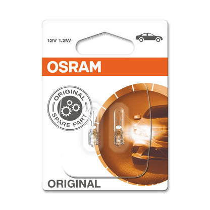 OSRAM ORIGINAL - BASE WEDGE - 1-2W - 12V - W2x4.6d - Lámpara de luz extra